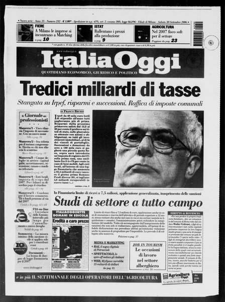 Italia oggi : quotidiano di economia finanza e politica